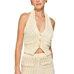 Line & Dot Womens  Aria Sweater Vest, White